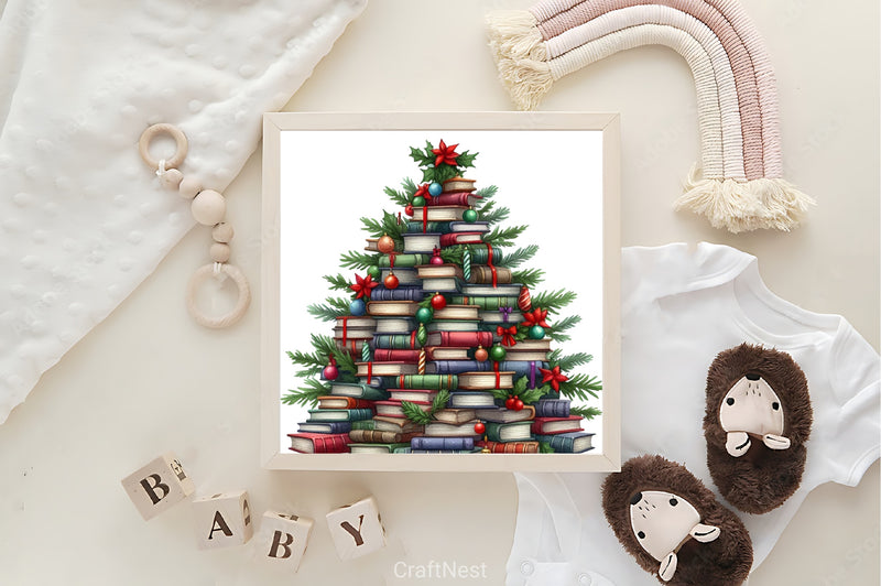 Christmas Book Tree Clipart Bundle - CraftNest - Digital Crafting and Art