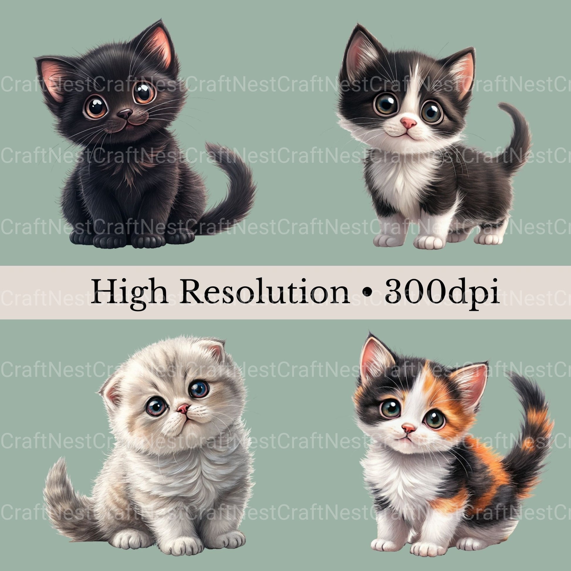 Kittens Clipart Bundle 4 - CraftNest - Digital Crafting and Art