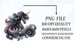 Black Unicorn Clipart Bundle - CraftNest - Digital Crafting and Art