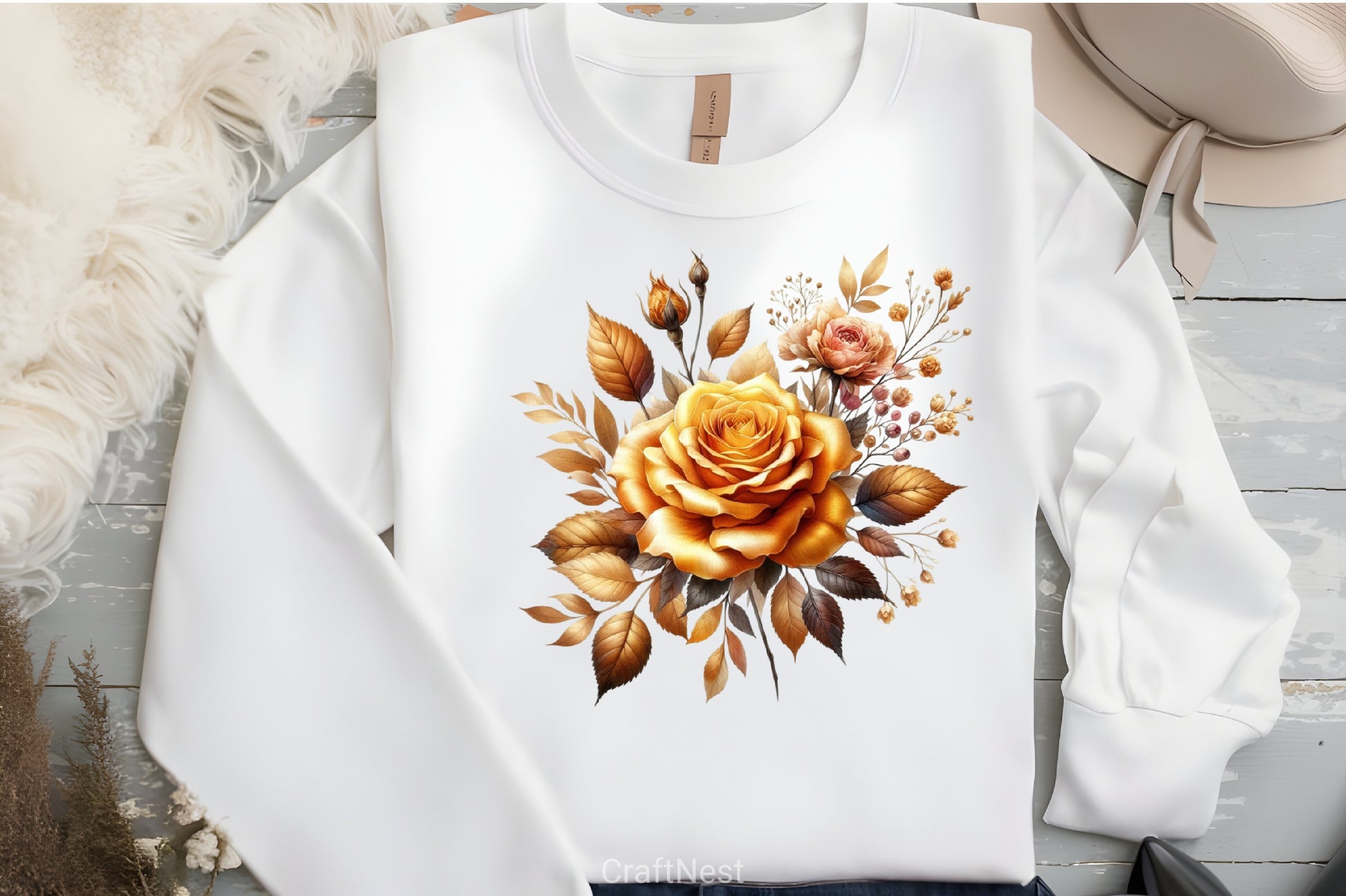 Golden Rose Clipart Bundle - CraftNest - Digital Crafting and Art