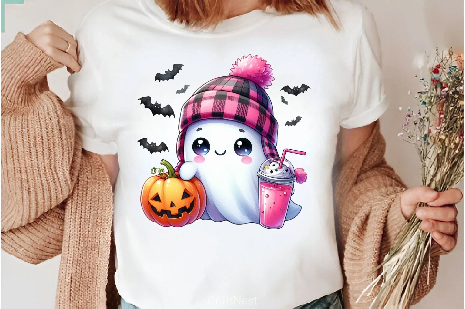 Cute Ghost Cute Halloween Clipart Bundle 4 - CraftNest - Digital Crafting and Art