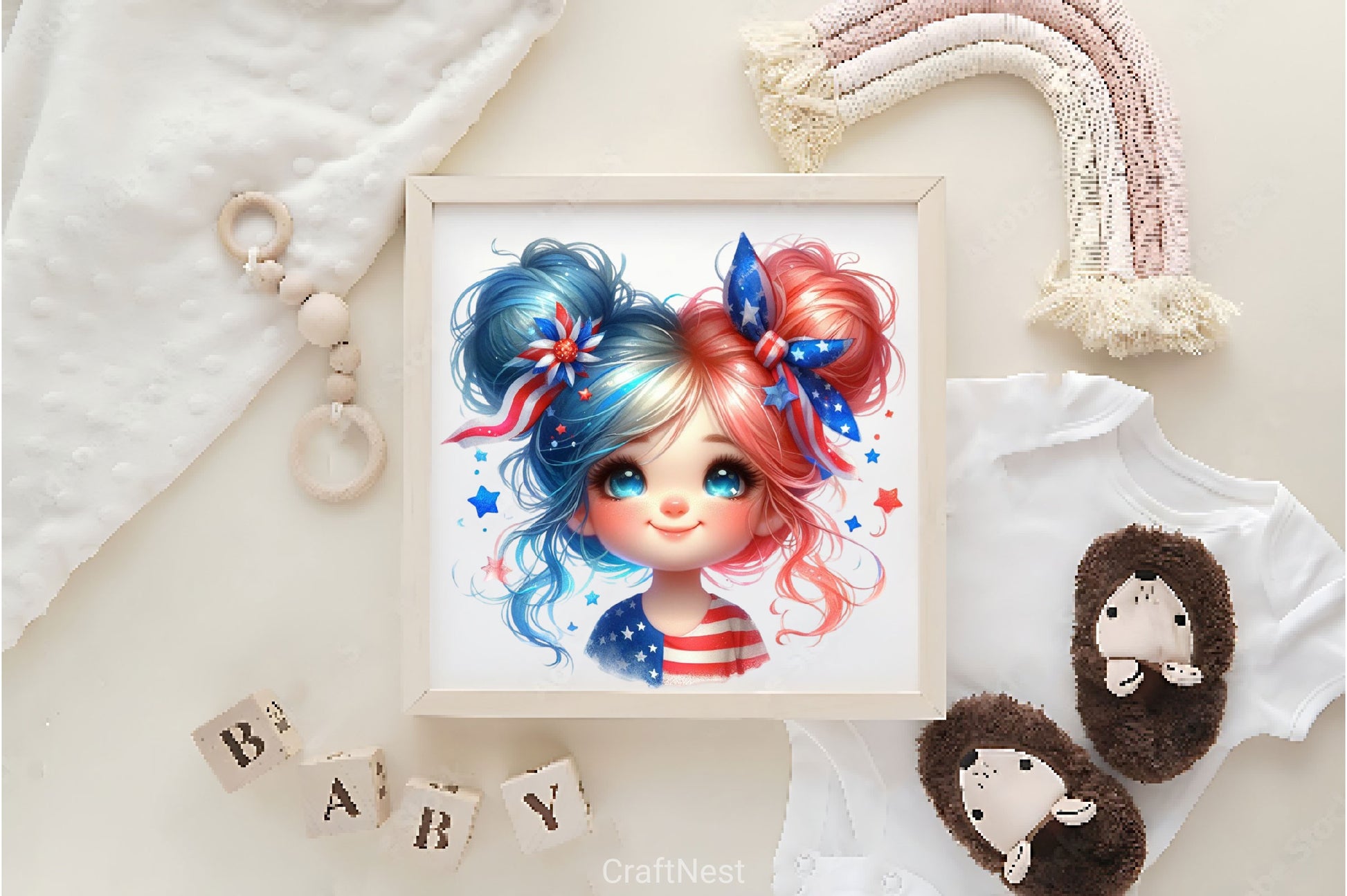 Patriot Girl Face Clipart Bundle 2 - CraftNest - Digital Crafting and Art