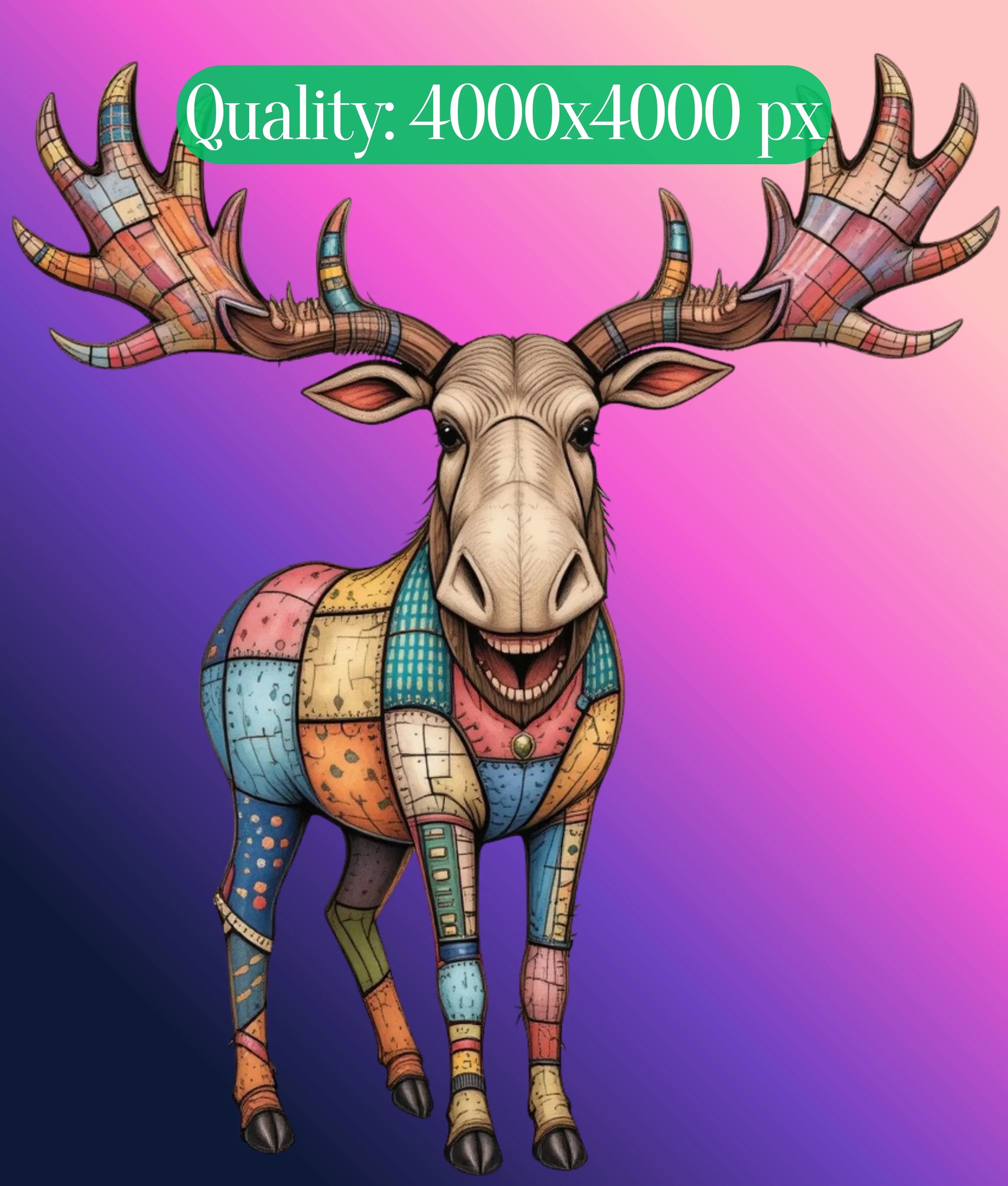 Patchwork Wild Animals Clipart Bundle - CraftNest - Digital Crafting and Art