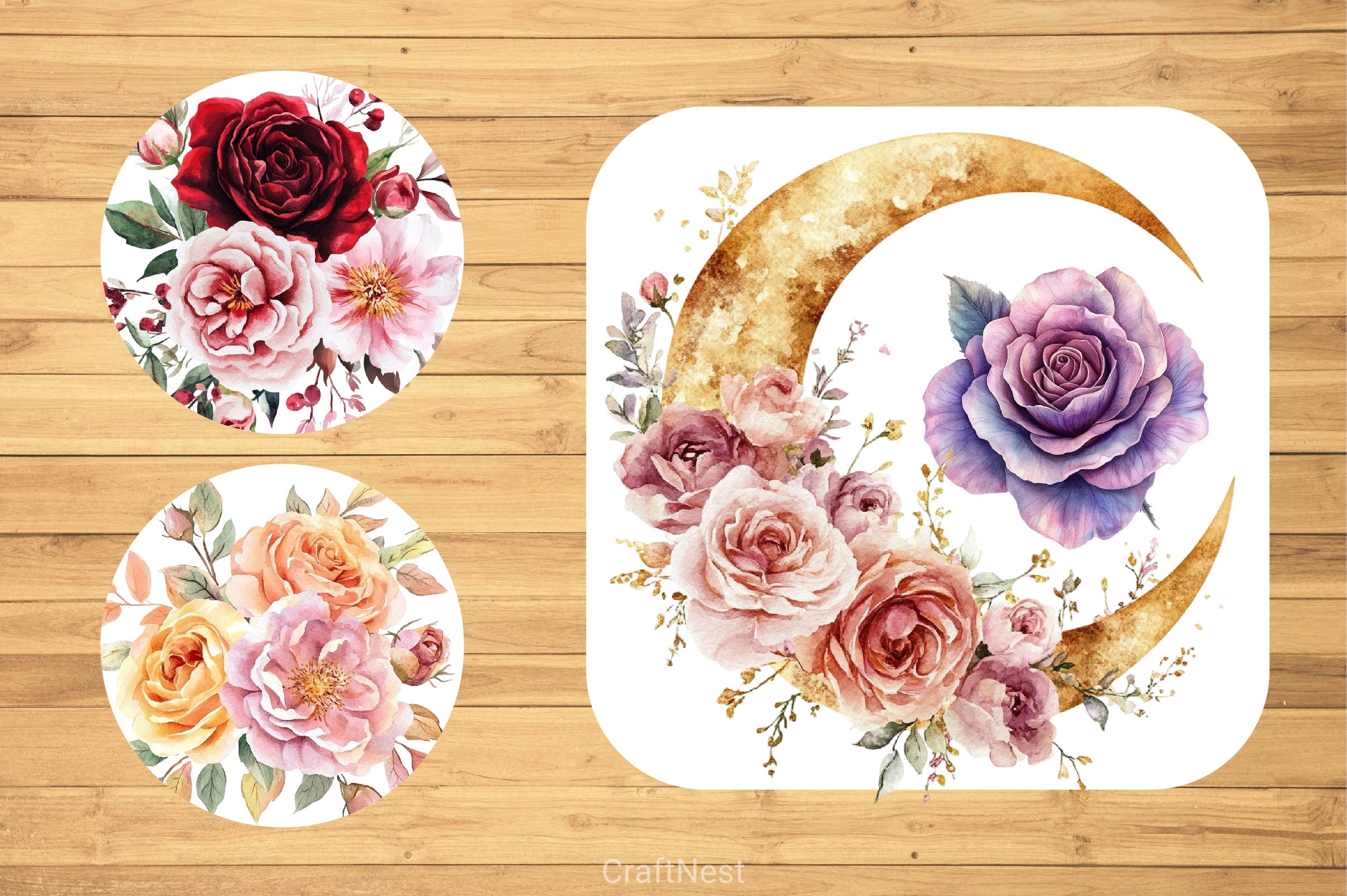 Roses Peonies Clipart Bundle - CraftNest - Digital Crafting and Art