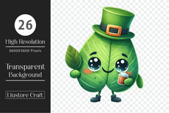 St Patricks Kawaii Shamrocks Clipart Bundle - CraftNest - Digital Crafting and Art
