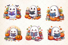 Ghost Reading Book Clipart Bundle 3 - CraftNest - Digital Crafting and Art