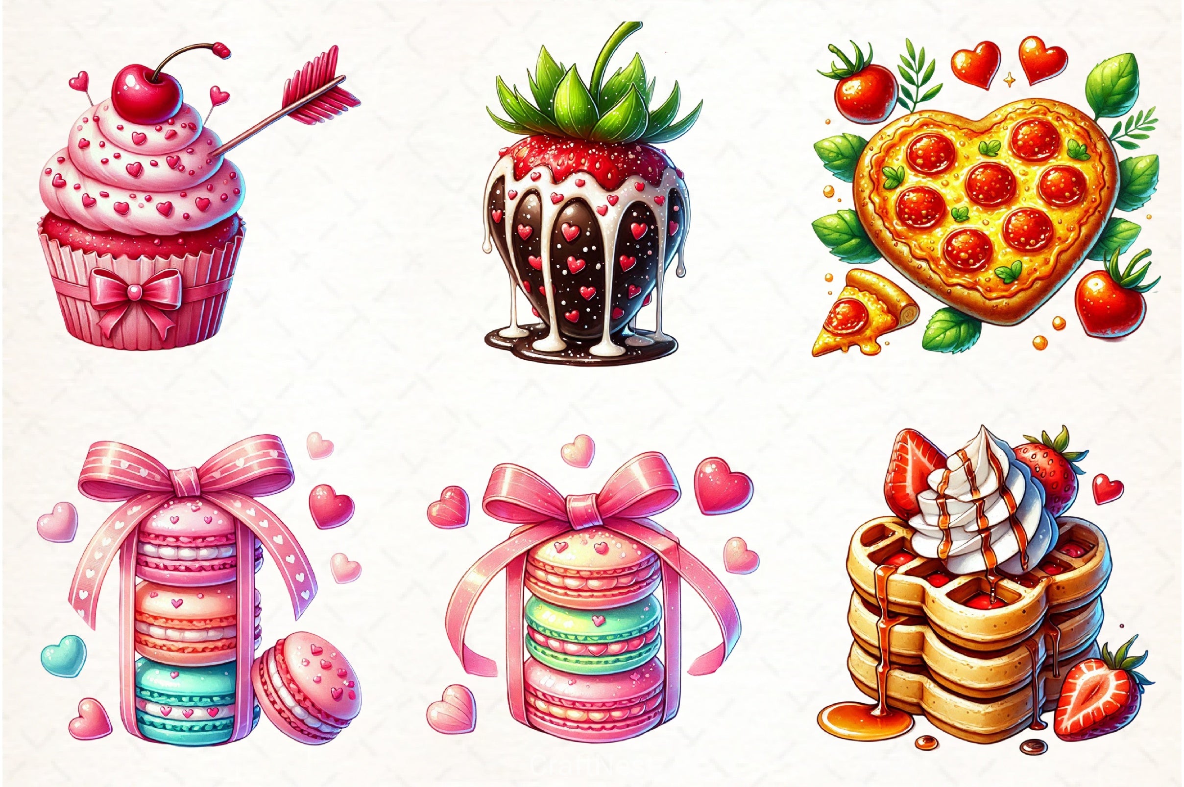 Sweet Valentine's Cakes Clipart Bundle - CraftNest - Digital Crafting and Art
