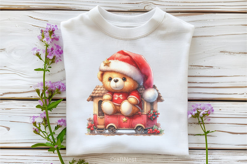 Yellow & Red Christmas Teddy Bear Clipart Bundle - CraftNest - Digital Crafting and Art