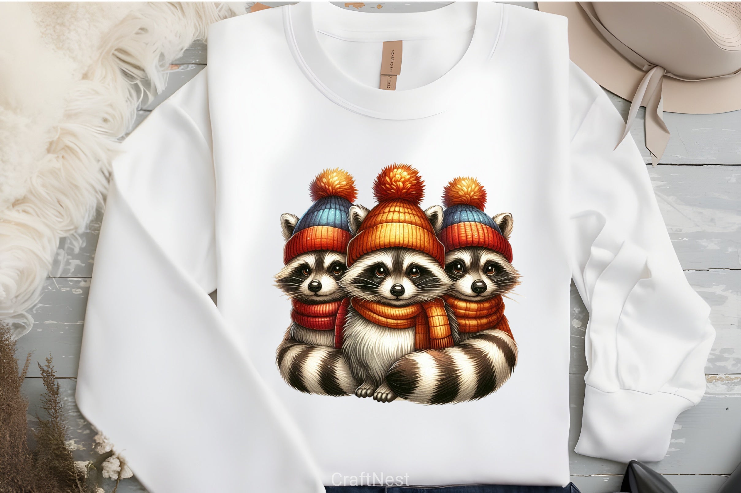 Christmas Raccoons Clipart Bundle - CraftNest - Digital Crafting and Art