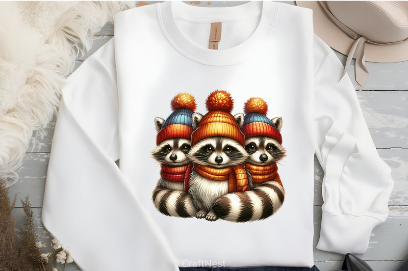 Christmas Raccoons Clipart Bundle - CraftNest - Digital Crafting and Art