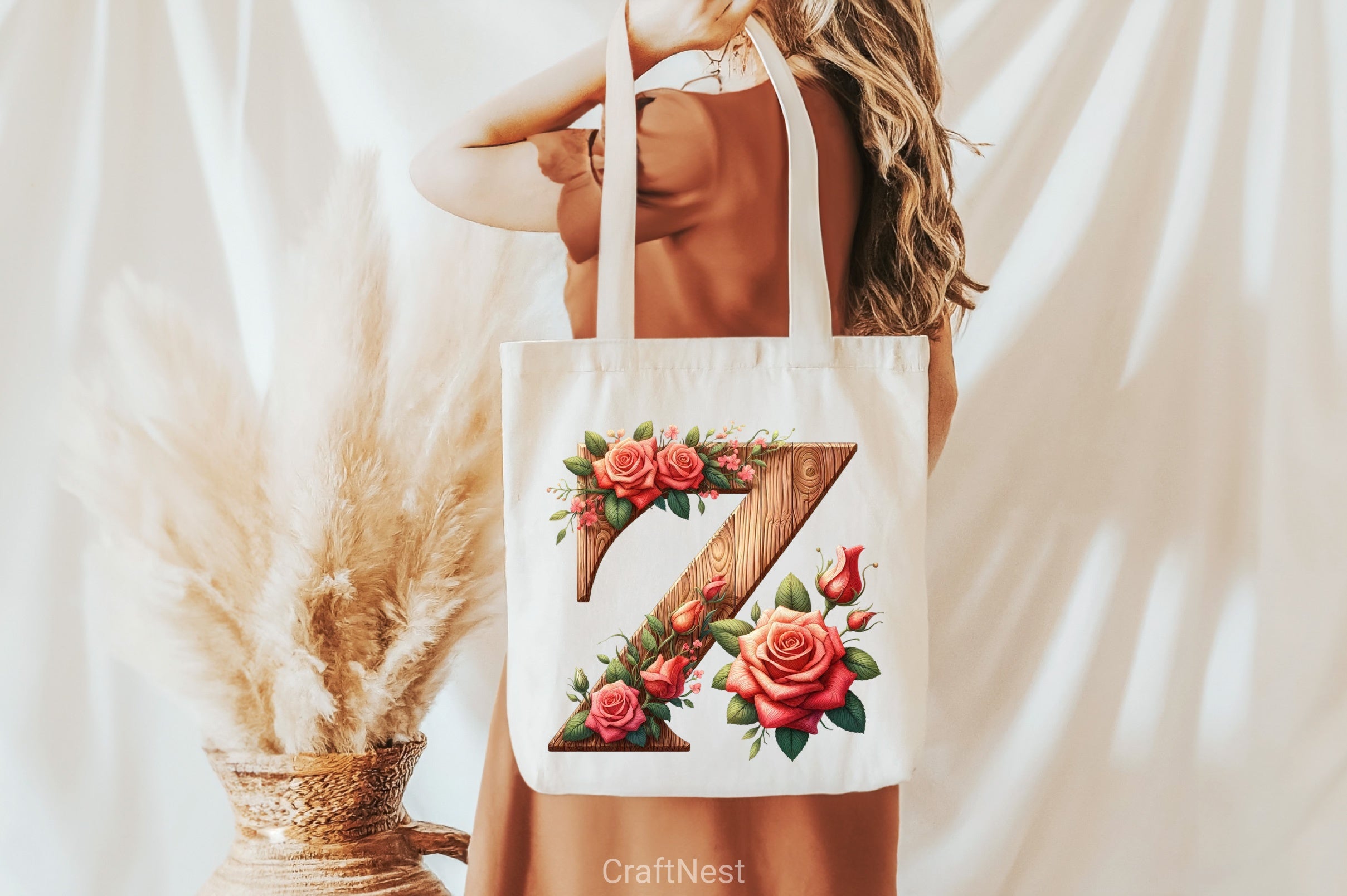 Wood Alphabet Rose Clipart Bundle 2 - CraftNest - Digital Crafting and Art