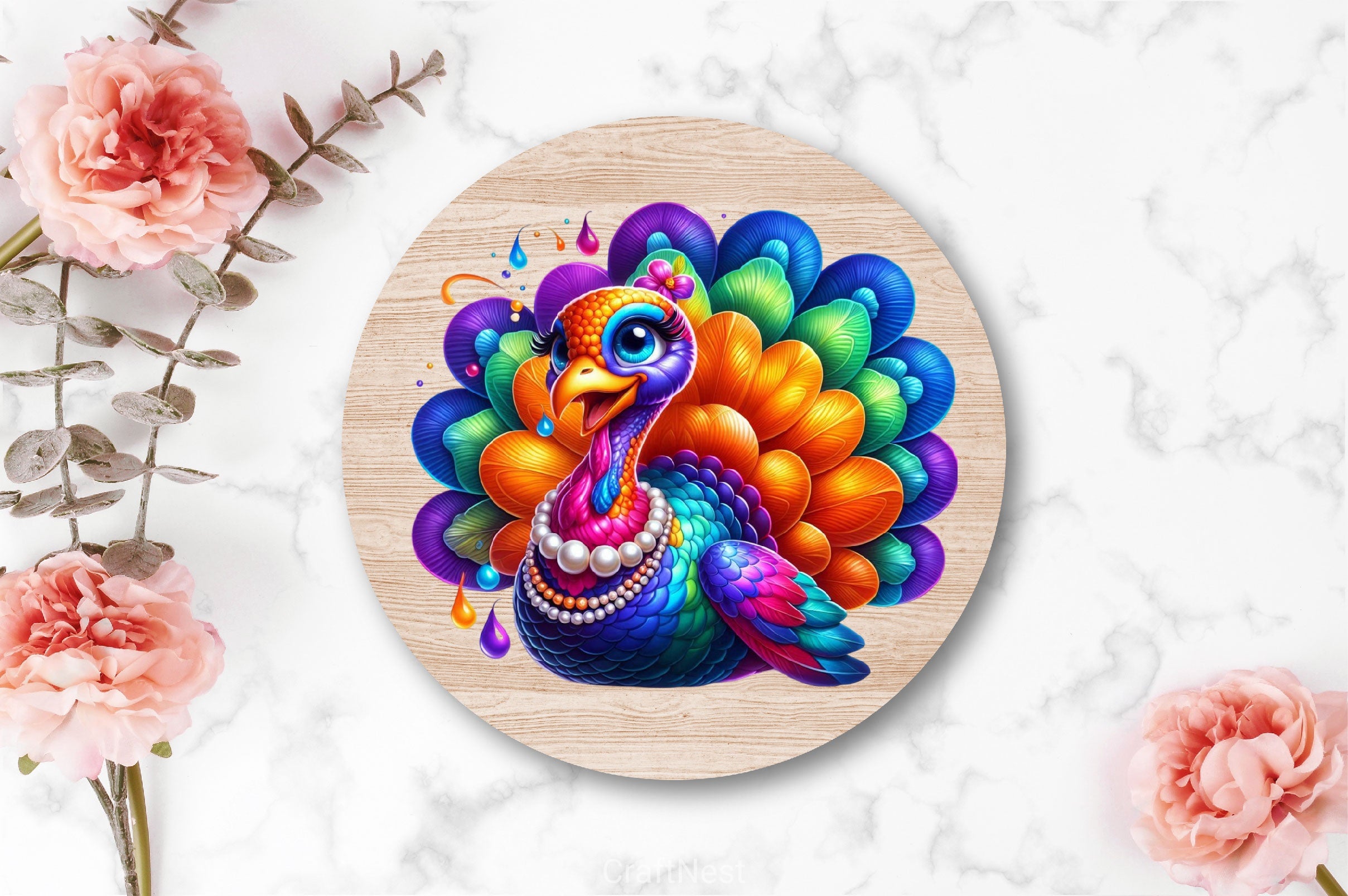 Funny Colorful Coquette Turkey Clipart Bundle 1 - CraftNest - Digital Crafting and Art