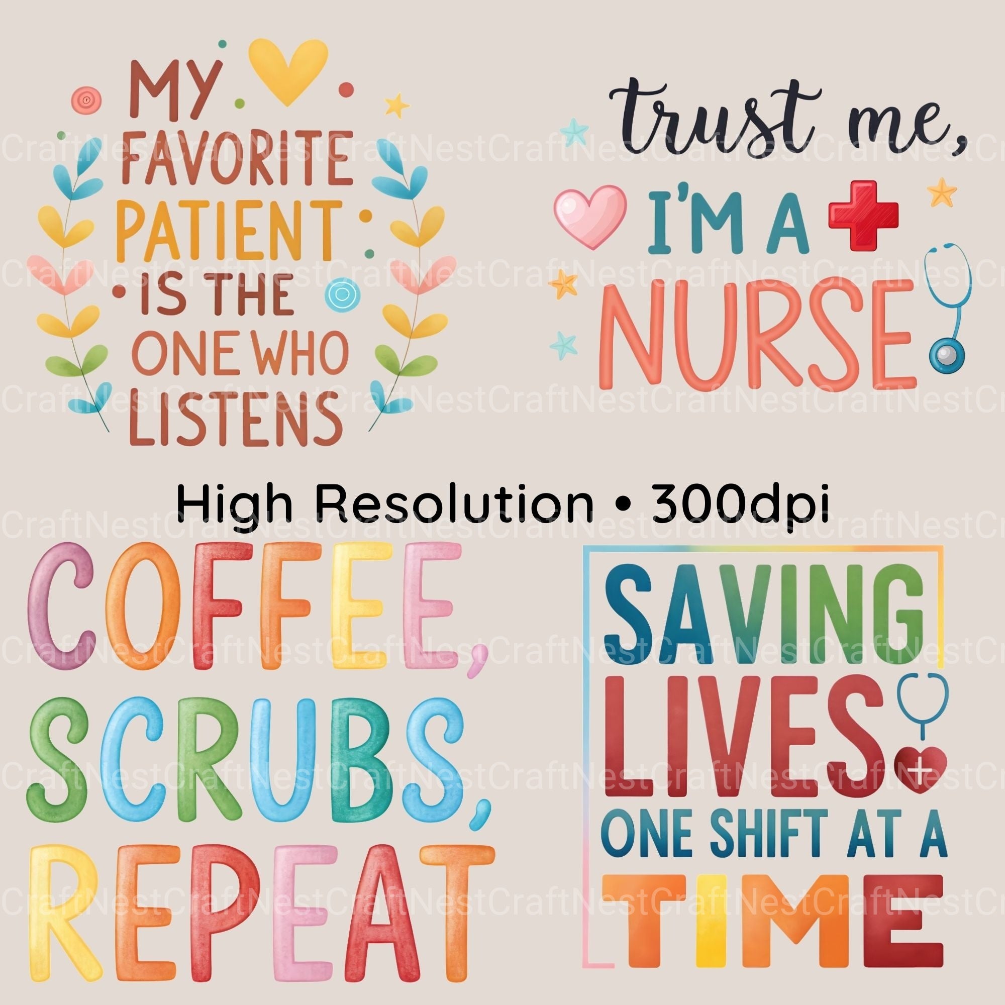 Nurse Quotes Clipart Bundle - CraftNest - Digital Crafting and Art