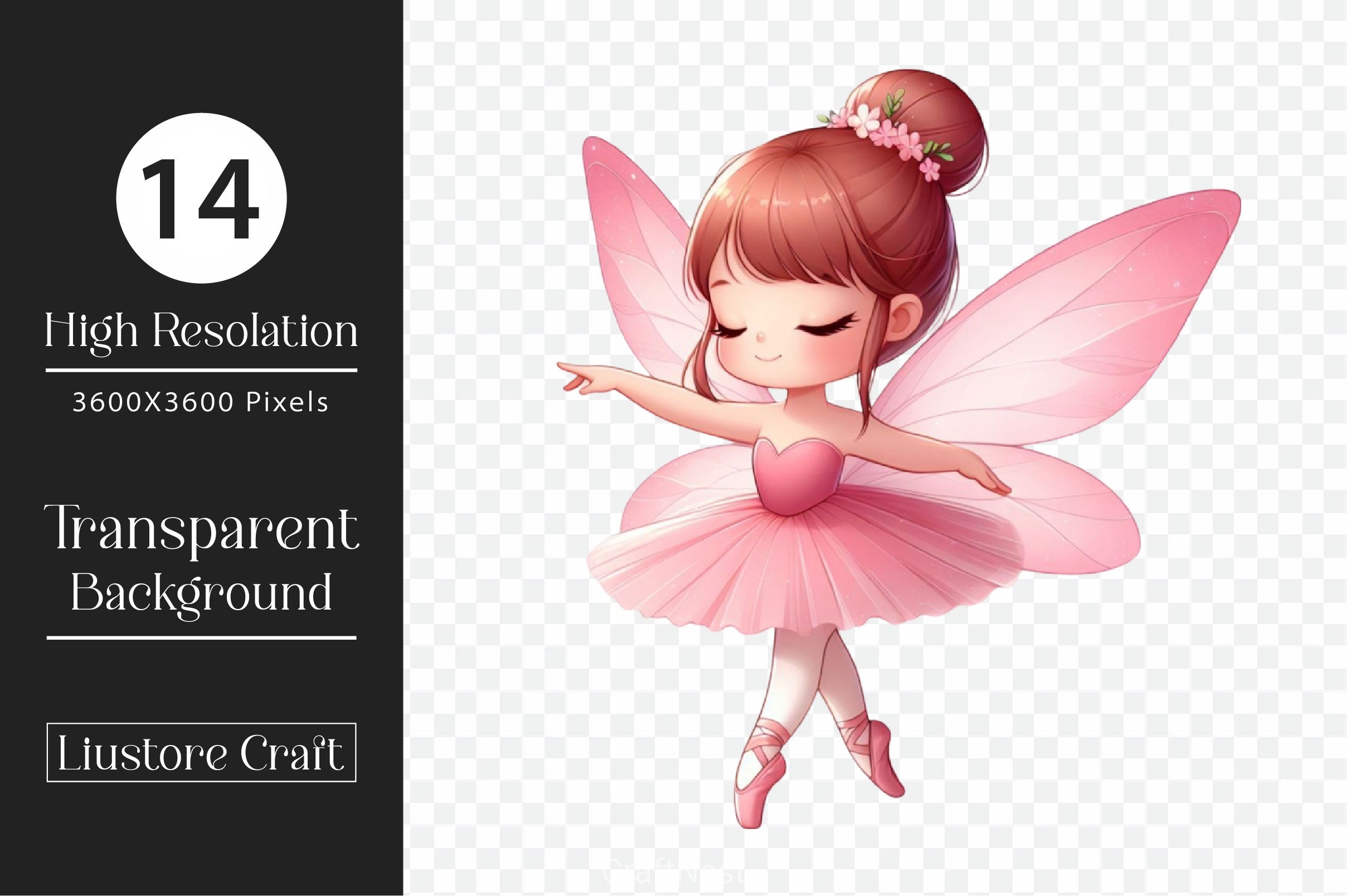 Cute Fairy Pink Clipart Bundle - CraftNest - Digital Crafting and Art