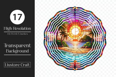 Stained Glass Beach Sunset Clipart Bundle - CraftNest - Digital Crafting and Art