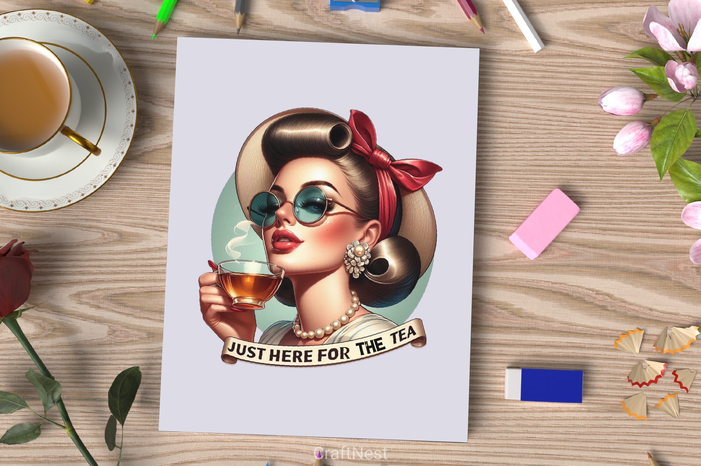 Just Here For The Tea Clipart Bundle 4 - CraftNest - Digital Crafting and Art