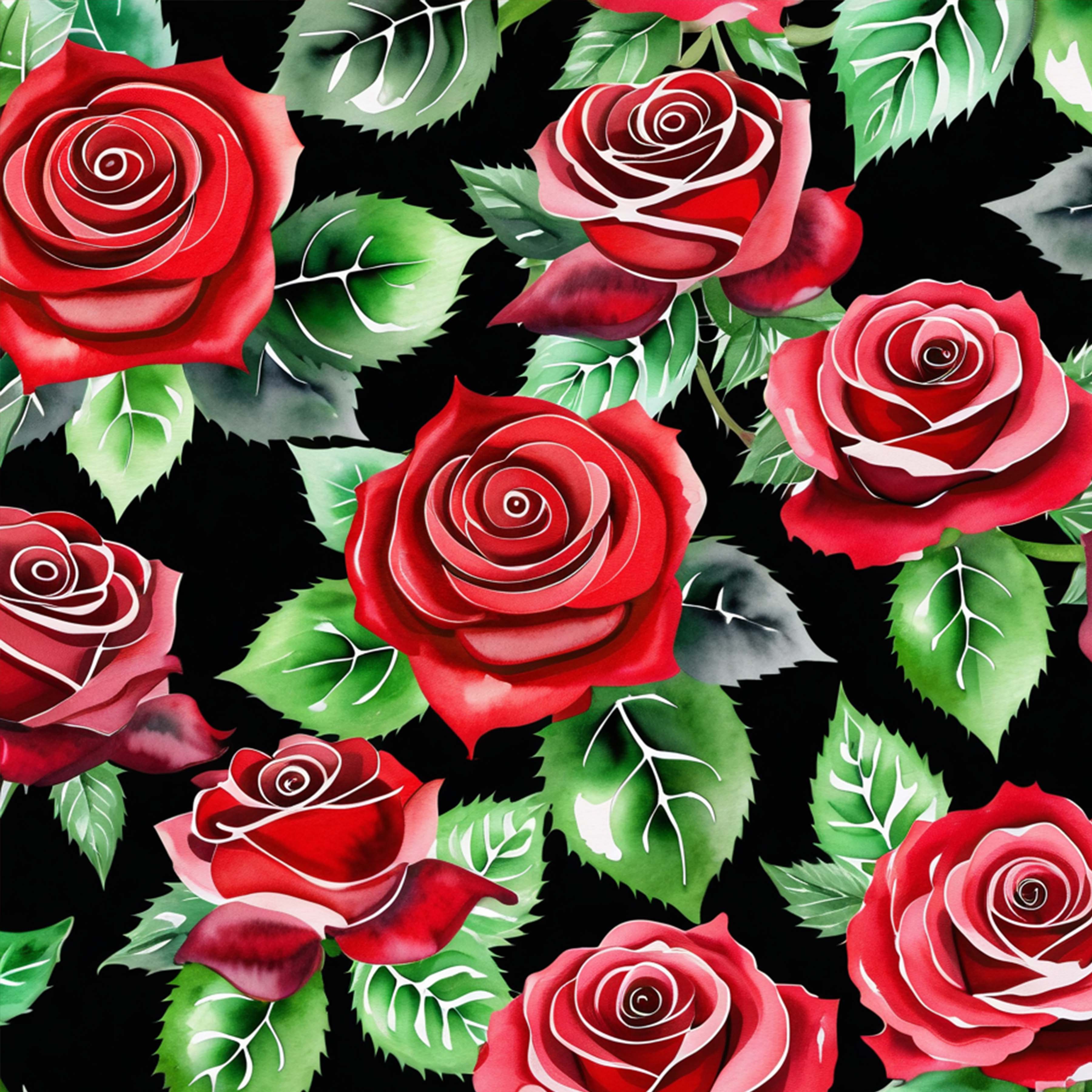 Christmas Roses Seamless Digital Paper - CraftNest - Digital Crafting and Art