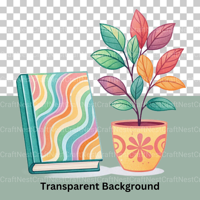 Groovy Books Clipart Bundle 1 - CraftNest - Digital Crafting and Art