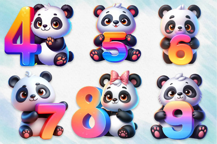 Panda Alphabet Clipart Bundle