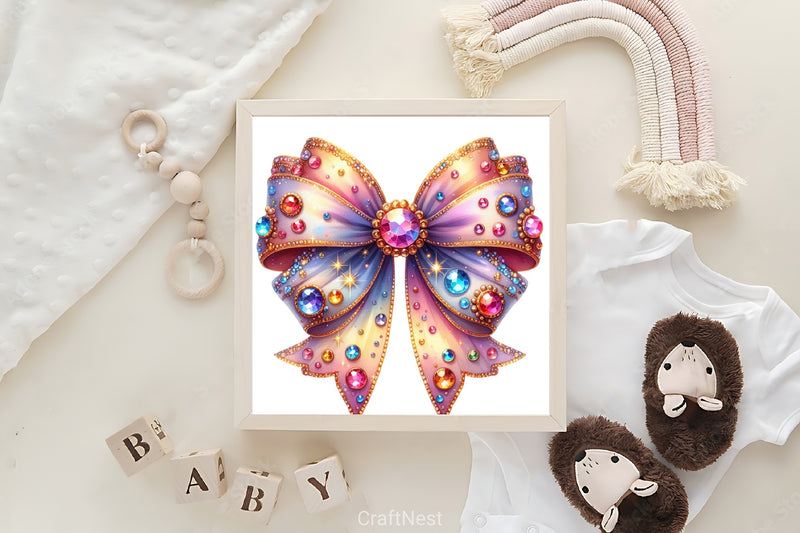 Jewels Bow Clipart Bundle - CraftNest - Digital Crafting and Art