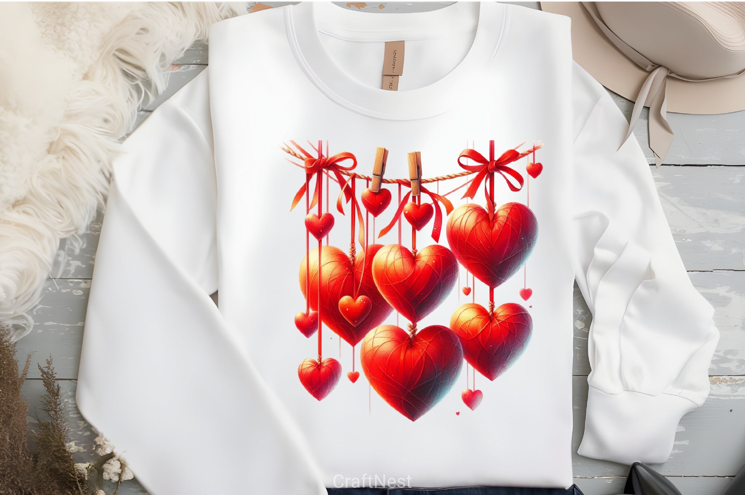 Valentine Red Hearts Clipart Bundle - CraftNest - Digital Crafting and Art