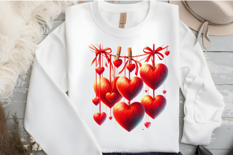 Valentine Red Hearts Clipart Bundle - CraftNest - Digital Crafting and Art