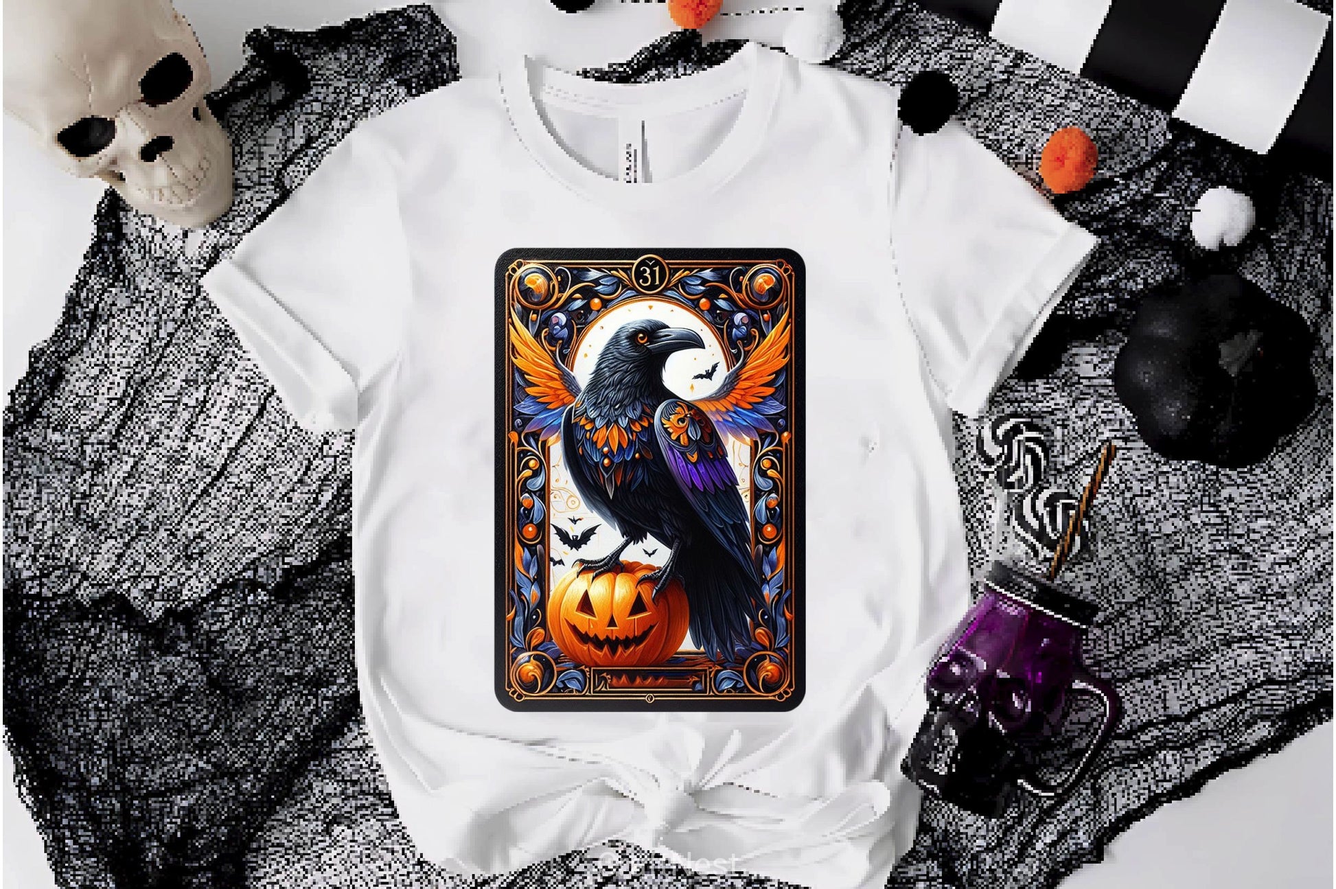 Raven Bird Tarot Card Clipart Bundle 12 - CraftNest - Digital Crafting and Art