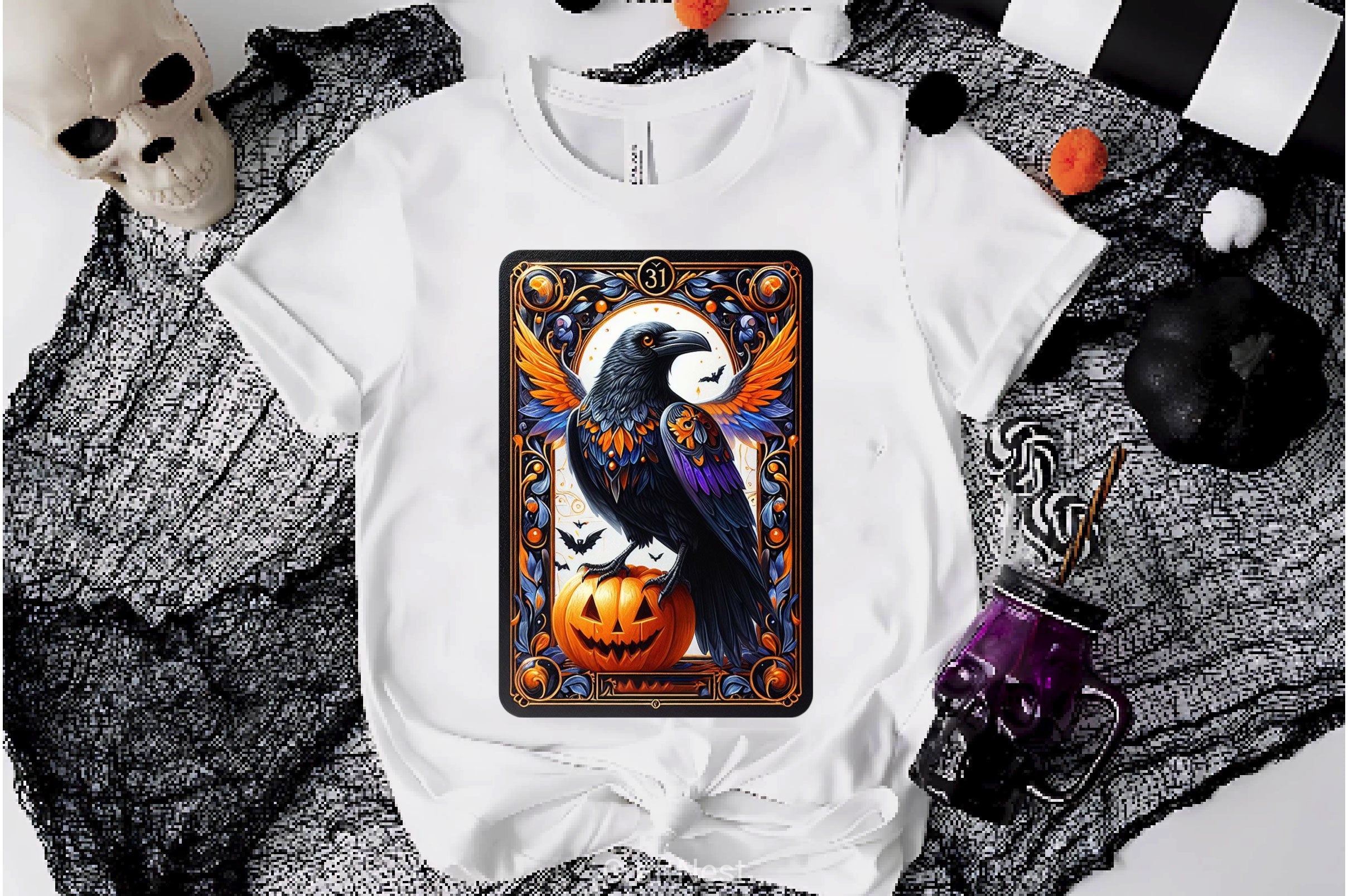 Raven Bird Tarot Card Clipart Bundle 12 - CraftNest - Digital Crafting and Art