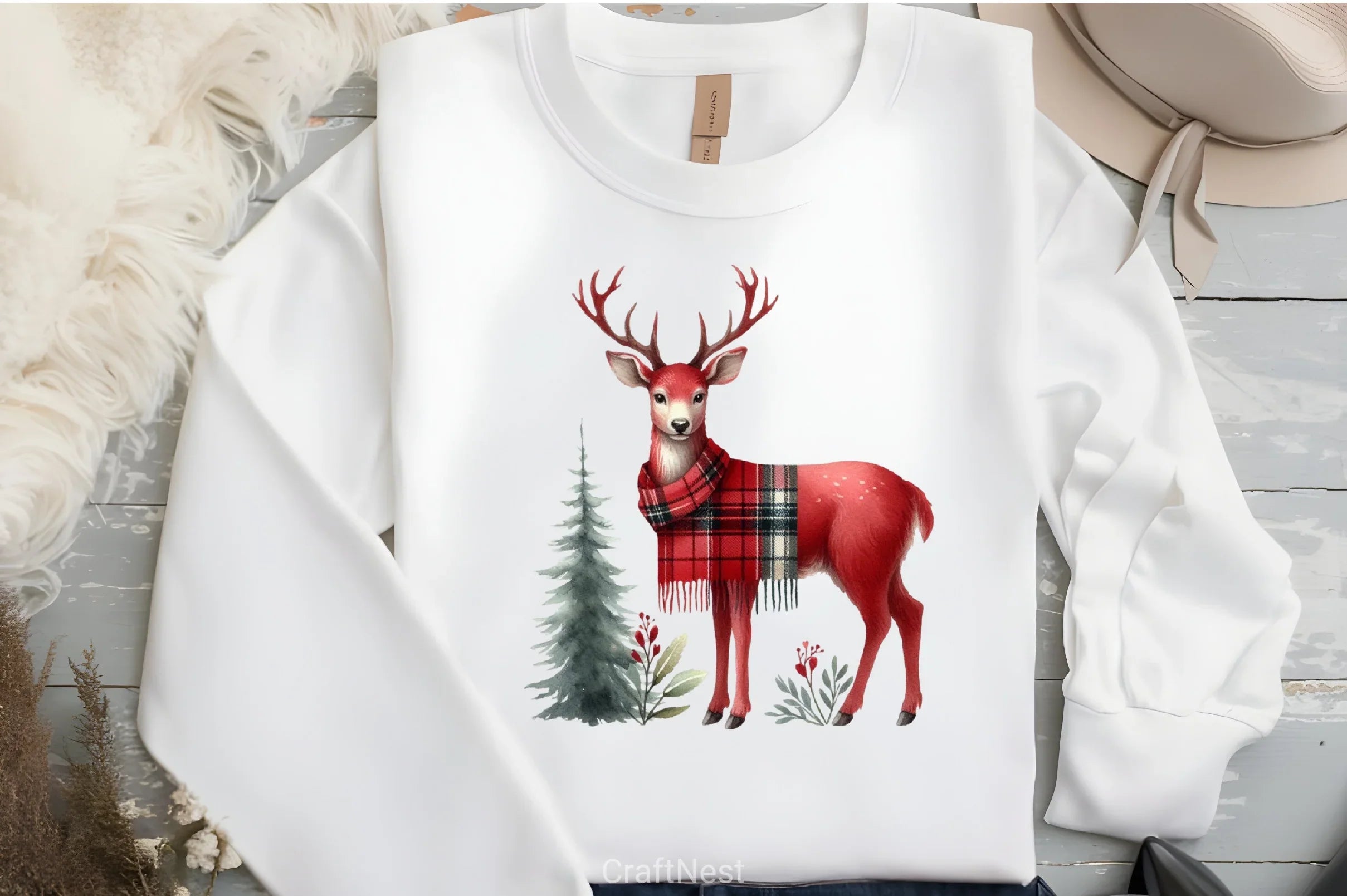 Deer Buffalo Plaid Clipart Bundle - CraftNest - Digital Crafting and Art