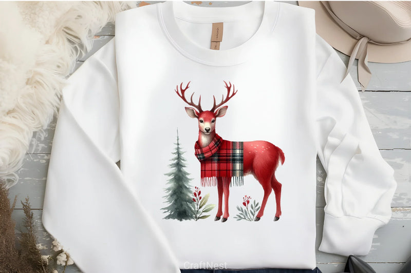 Deer Buffalo Plaid Clipart Bundle - CraftNest - Digital Crafting and Art