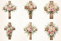 Floral Cross Clipart Bundle 2 - CraftNest - Digital Crafting and Art