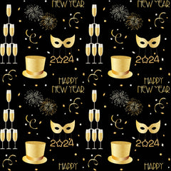 Happy New Year 2024 Seamless Digital Paper - CraftNest - Digital Crafting and Art