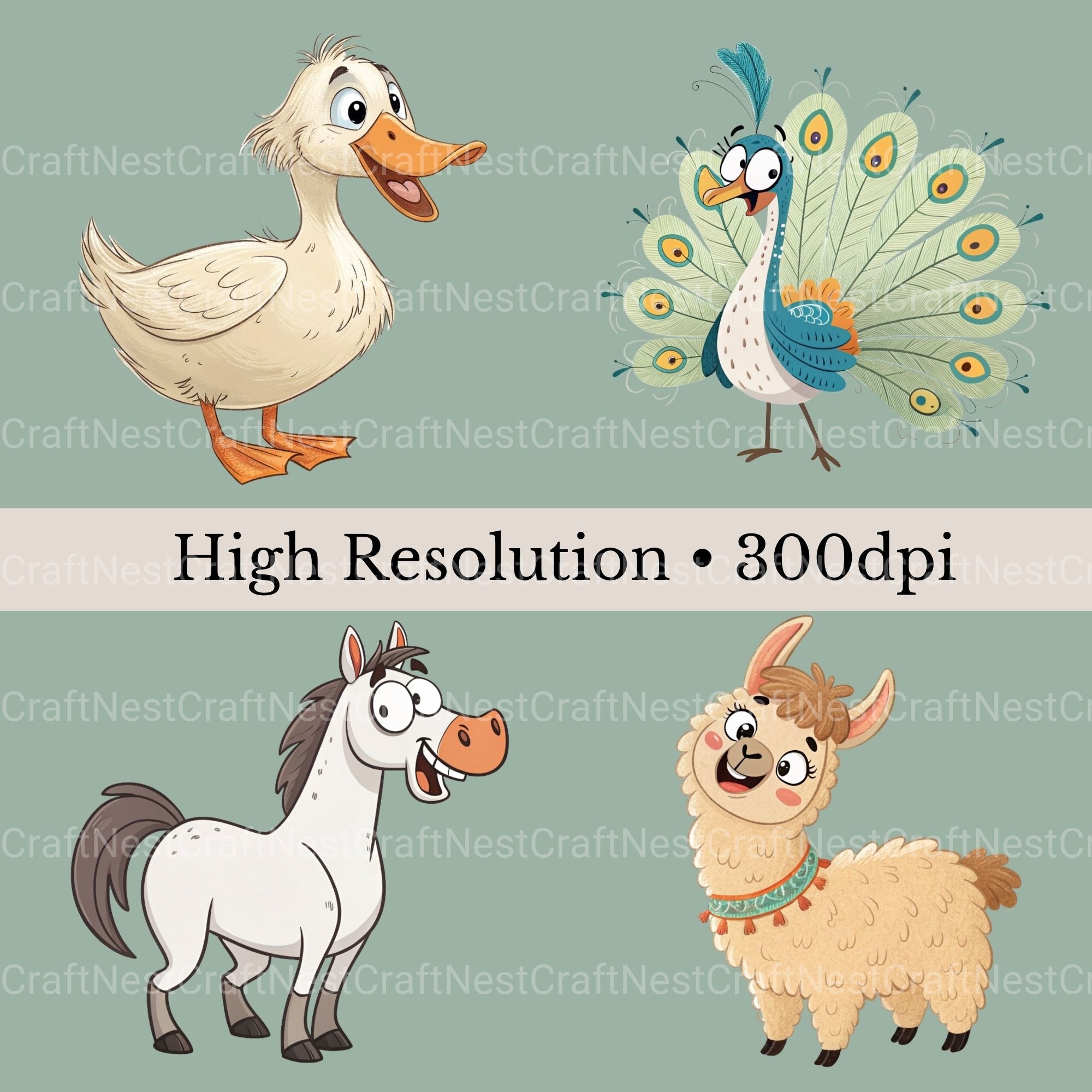 Farm Animals Quirky Clipart Bundle - CraftNest - Digital Crafting and Art