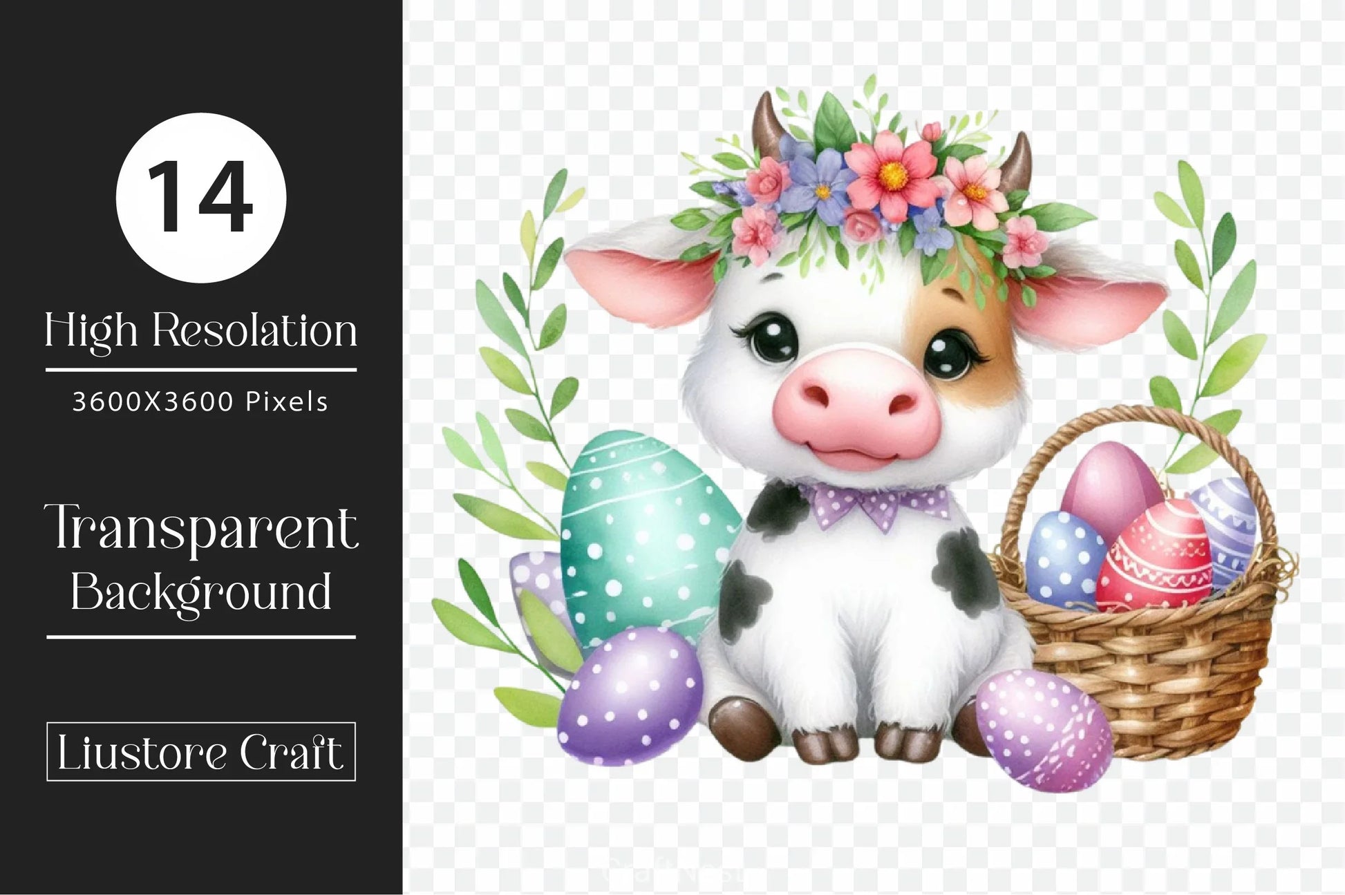 Easter Cow Clipart Bundle 3 - CraftNest - Digital Crafting and Art