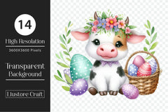 Easter Cow Clipart Bundle 3 - CraftNest - Digital Crafting and Art