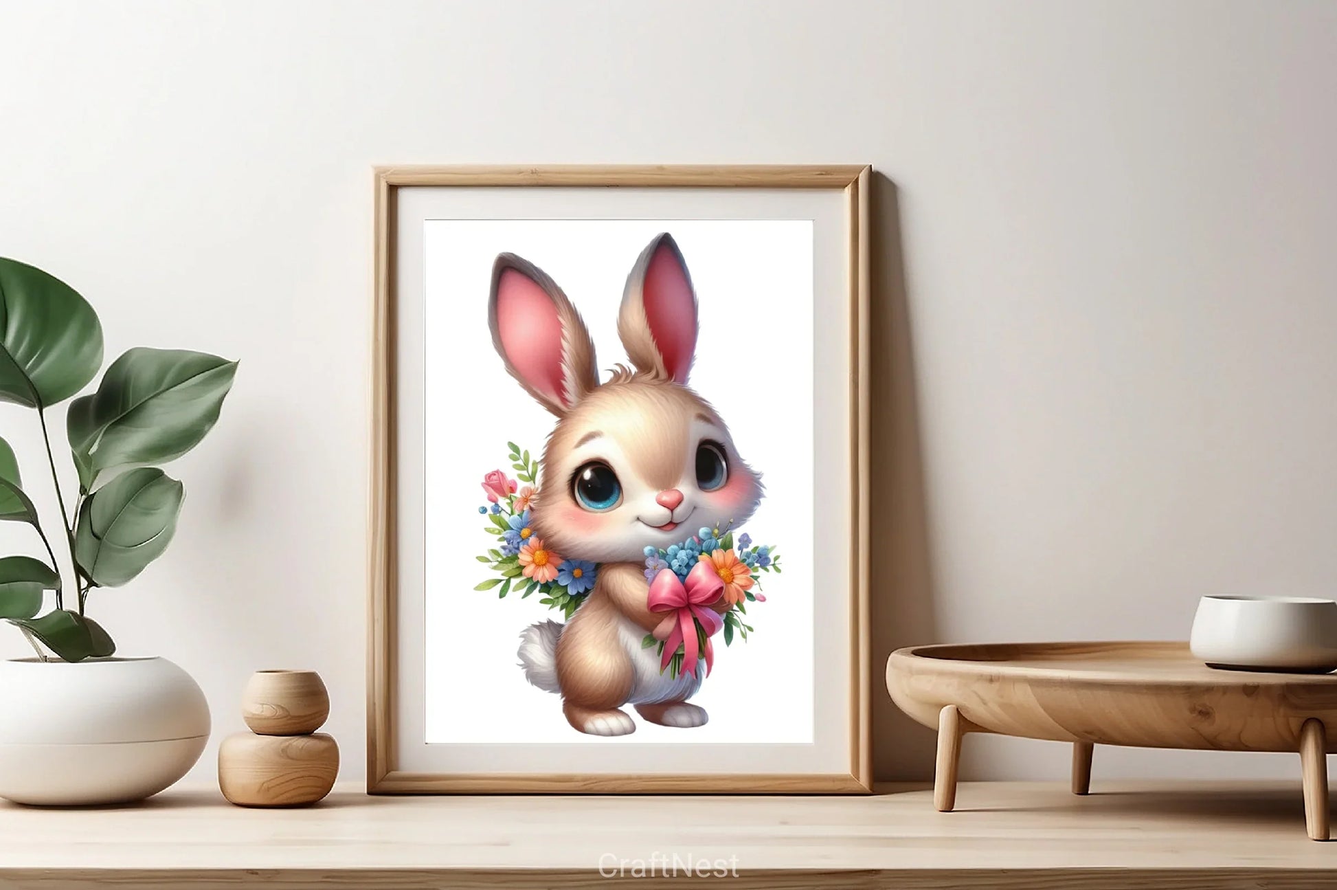 Floral Bunny Clipart Bundle - CraftNest - Digital Crafting and Art