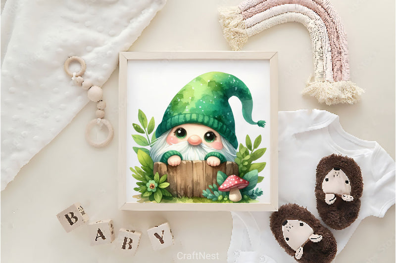 Gnome Peeking Around Corner Clipart Bundle - CraftNest - Digital Crafting and Art
