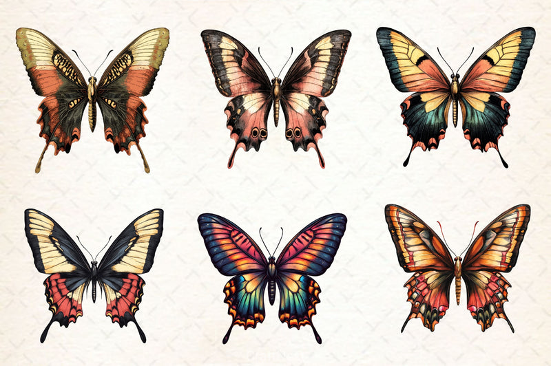 Vintage Butterfly Clipart Bundle - CraftNest - Digital Crafting and Art
