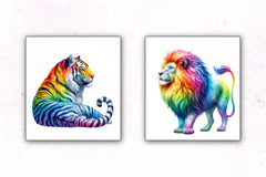 Rainbow Animals Clipart 22 - CraftNest - Digital Crafting and Art