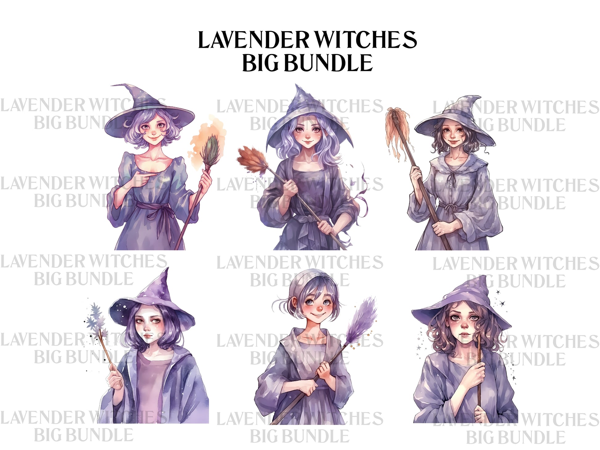 Purple Witches Clipart - CraftNest