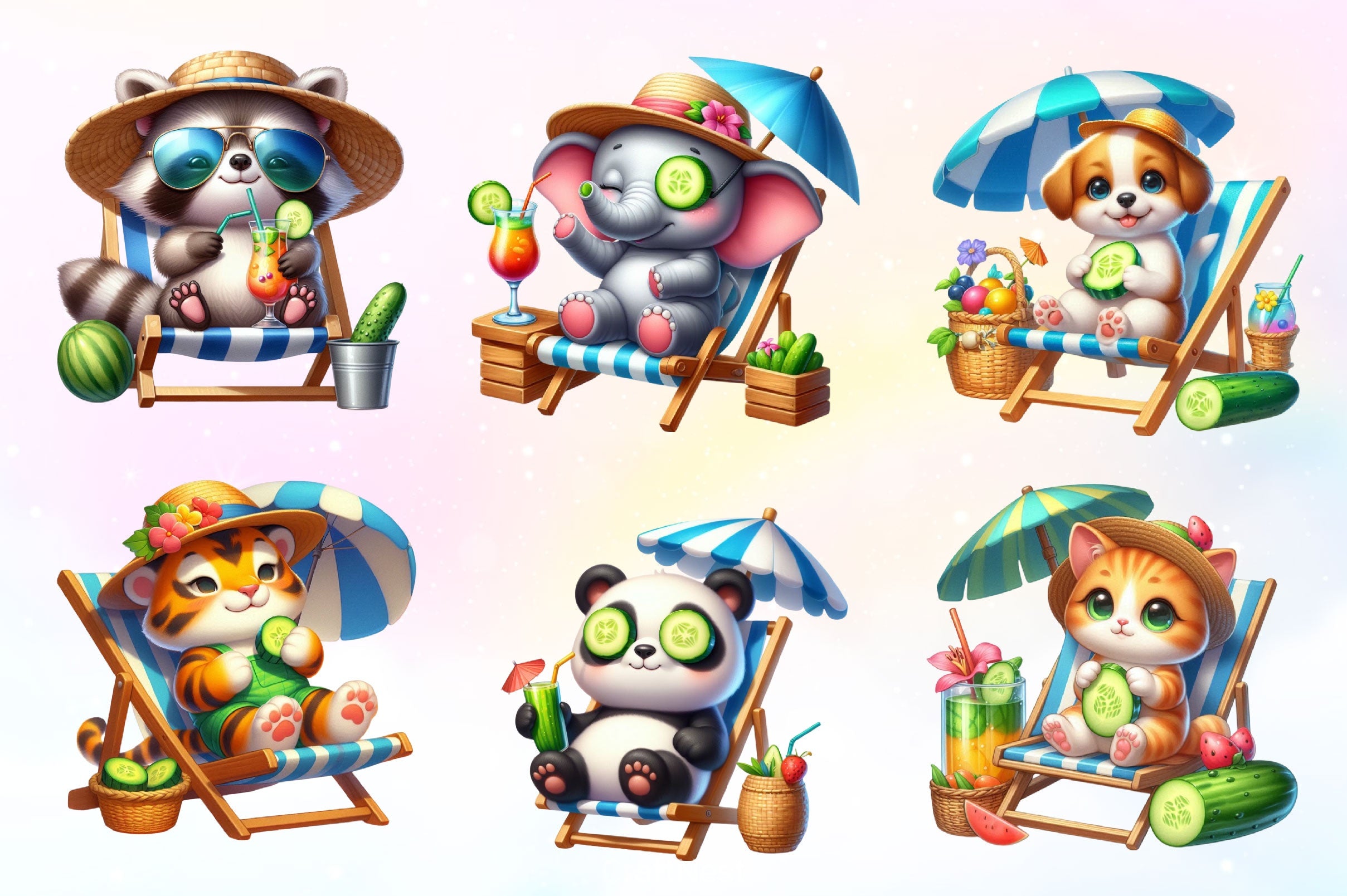 Summer Animals Clipart Bundle 8 - CraftNest - Digital Crafting and Art