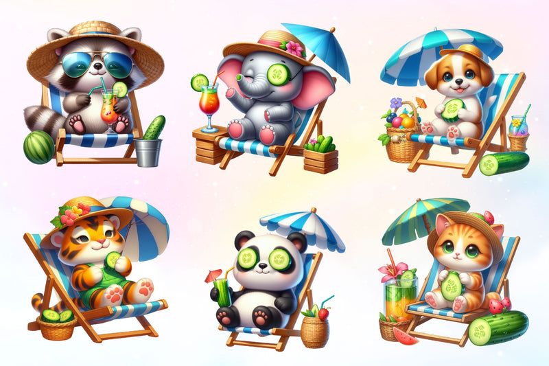 Summer Animals Clipart Bundle 8 - CraftNest - Digital Crafting and Art