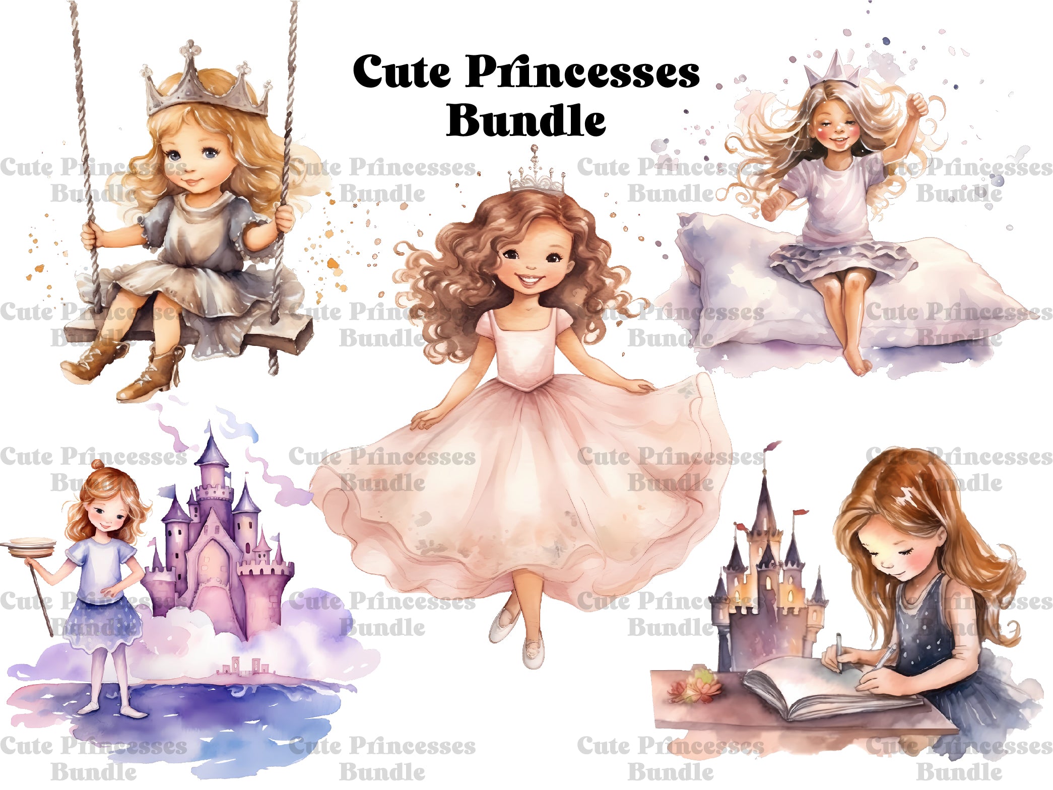 Cute Princesses Clipart - CraftNest