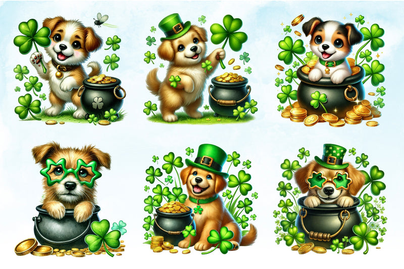St Patrick's Day Dog Clipart Bundle - CraftNest - Digital Crafting and Art