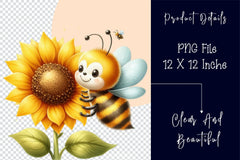 Bee Buzzing Sunflower Clipart Bundle 2 - CraftNest - Digital Crafting and Art