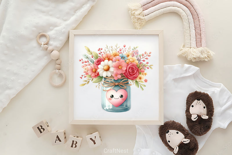 Valentine Flowers Jar Clipart Bundle - CraftNest - Digital Crafting and Art