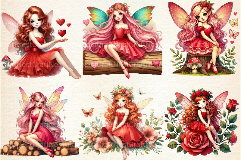 Valentine's Fairy Girl Clipart Bundle - CraftNest - Digital Crafting and Art