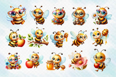Sweet Honey Bee Clipart Bundle - CraftNest - Digital Crafting and Art