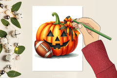 Halloween Football Pumpkin Clipart Bundle - CraftNest - Digital Crafting and Art