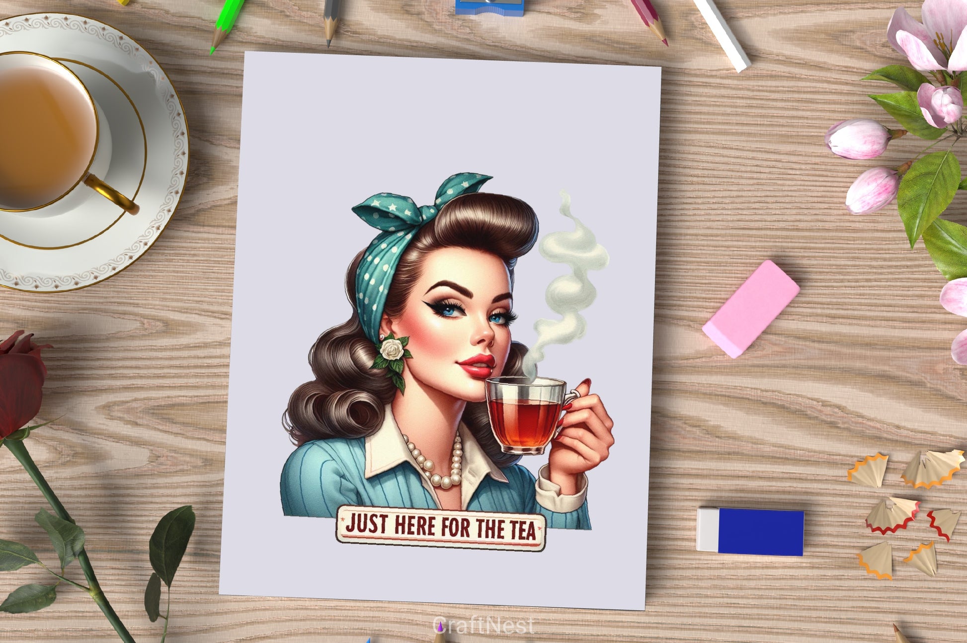 Just Here For The Tea Clipart Bundle 1 - CraftNest - Digital Crafting and Art